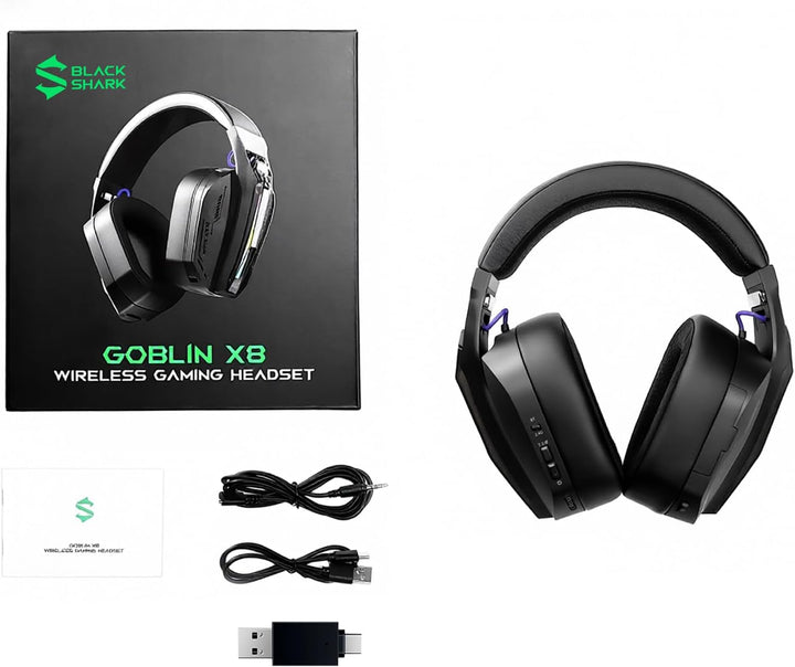Black Shark Wireless Gaming Headset, Bluetooth 6.0 Gaming Kopfhörer Kabellos mit USB- und Typ-C-Ansc