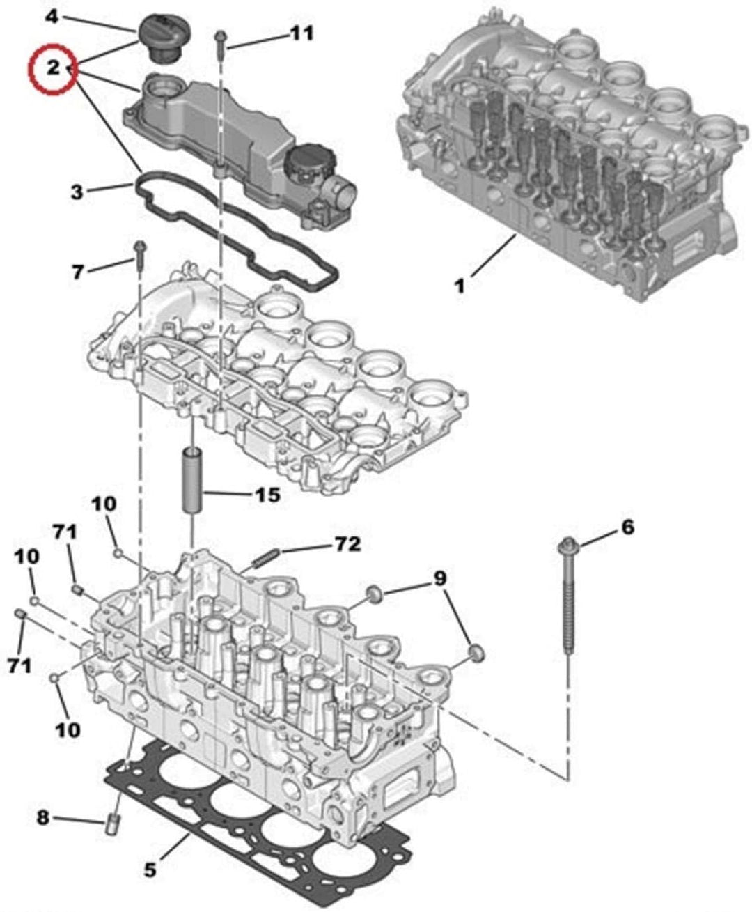 Motorventildeckel, Yctze Dichtung Ersatz für 1.6 HDI Berlingo C2 C3 C4 C5 Xsara 0248L1 für Motorvent