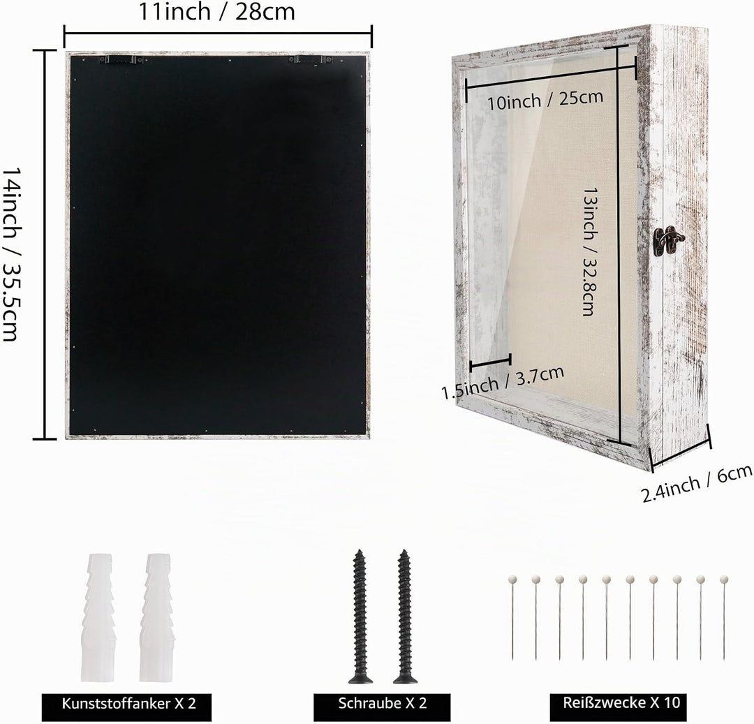 GraduatePro Shadow Box Rahmen Vitrine mit Leinenrückseite, Bilderrahmen Hochzeitsstrauss Erinnerungs
