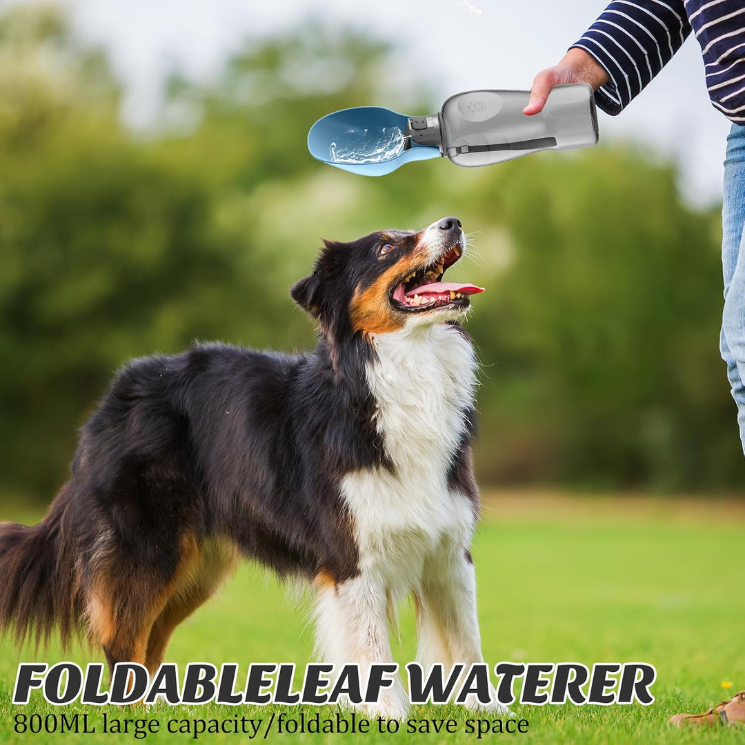800ML Hunde Trinkflasche für Unterwegs, Auslaufsichere Wasserflasche für Hunde, Tragbare Haustier Hu