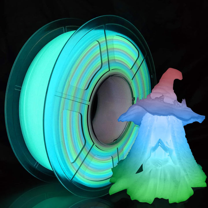 iSANMATE Filament 1,75 PLA Glow in the Dark Multicolor, PLA Filament 3D Drucker Filament 1kg Spule,