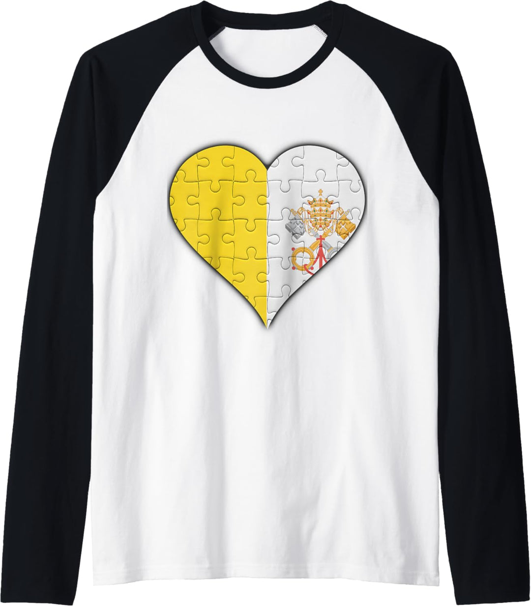 Vatikanstadt Vatikan Flagge Herz Raglan