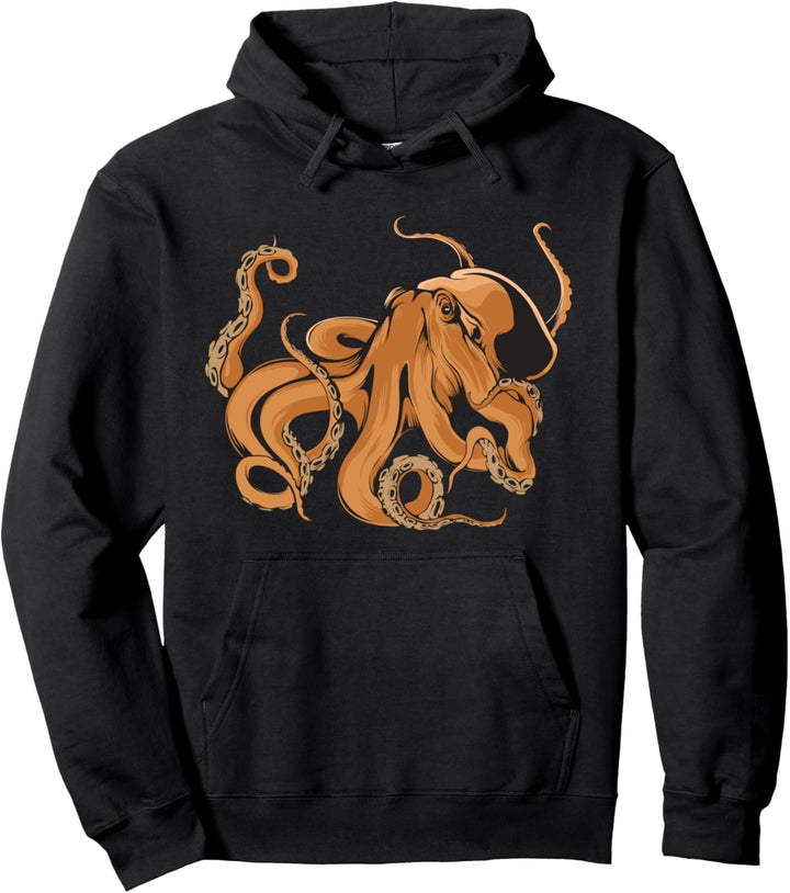 Kraken Bild Zeichnung Design Tintenfisch Oktopus Kraken Pullover Hoodie