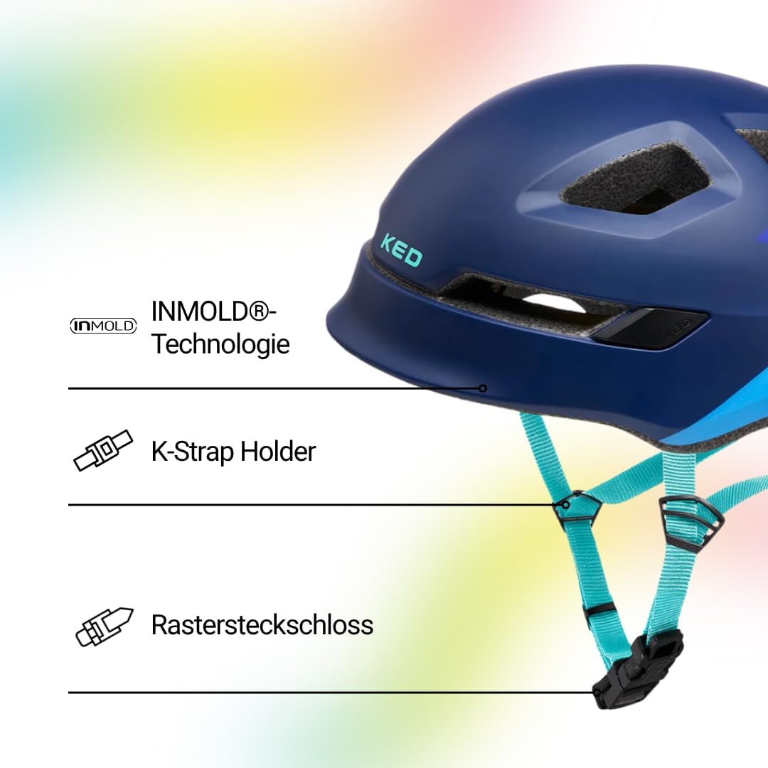 KED Pop MIPS Kinder Fahrrad Helm blau 2023 M (52-56cm), M (52-56cm)