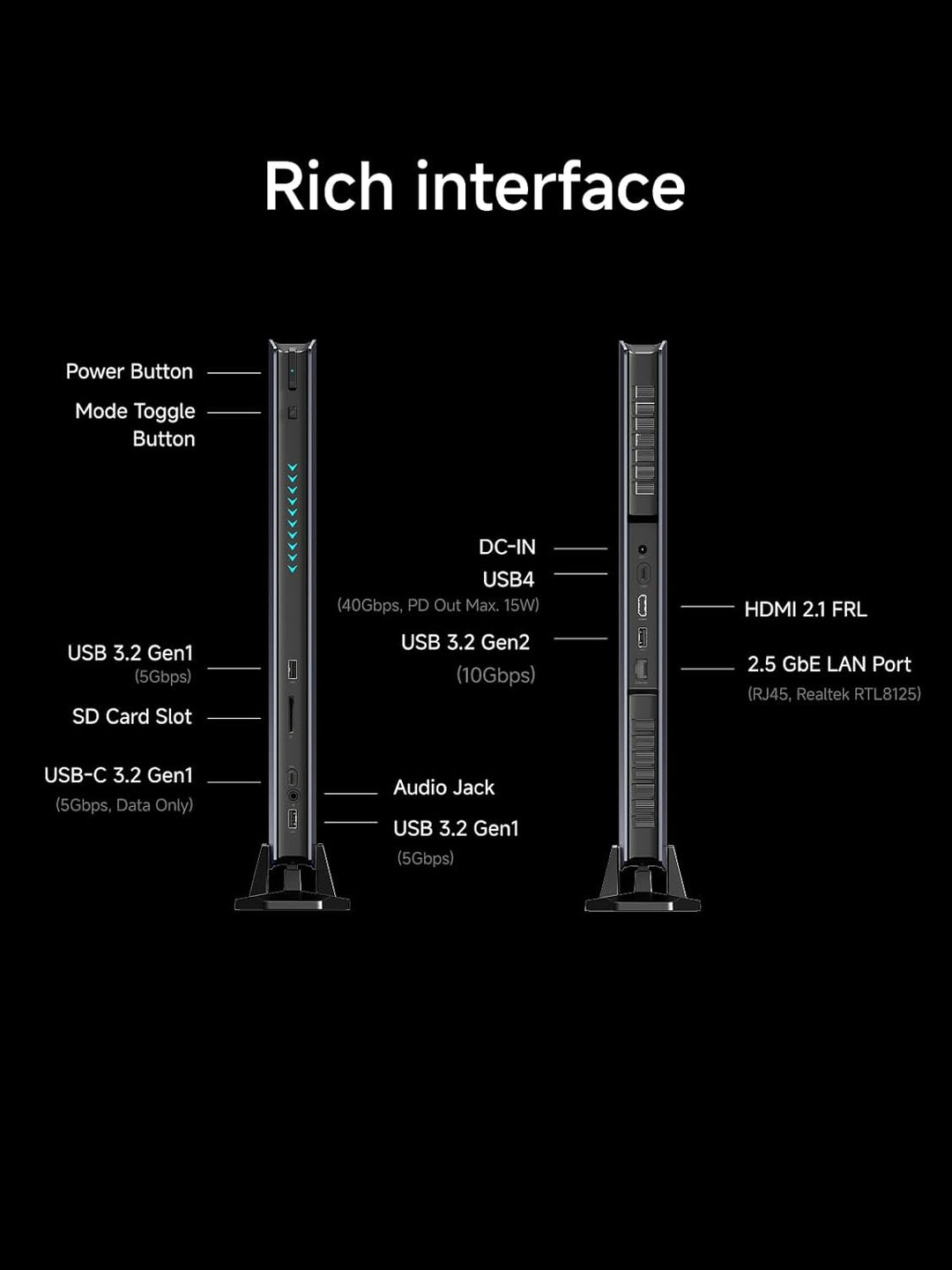 MINIS FORUM G7 Pro Gaming Mini-PC, Intel Core i9-14900HX (24C/32T, bis zu 5,8 GHz), RTX 5070 GPU 8GB