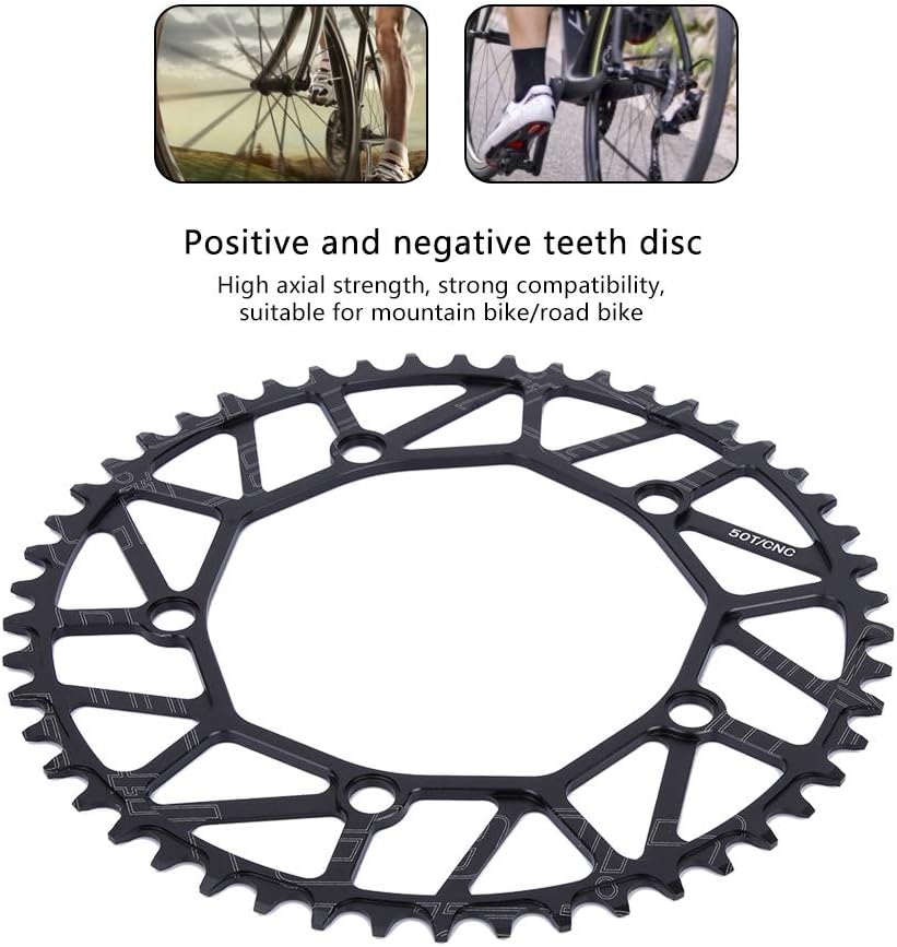 VGEBY Fahrradplatte, Positive und Negative Zähne aussen, 130BCD Tretlager Einzelrad Kettenblatt Sing