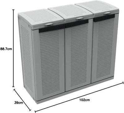 Terry, Ecocab 3, Schrank zum Mülltrennen, für den Innen- und Aussenbereich, 3 separate Fächer - 102x