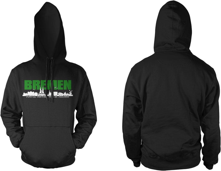 Bremen Skyline Männer und Herren Kapuzenpullover | Fussball Sport Ultras Geschenk (M, Schwarz)