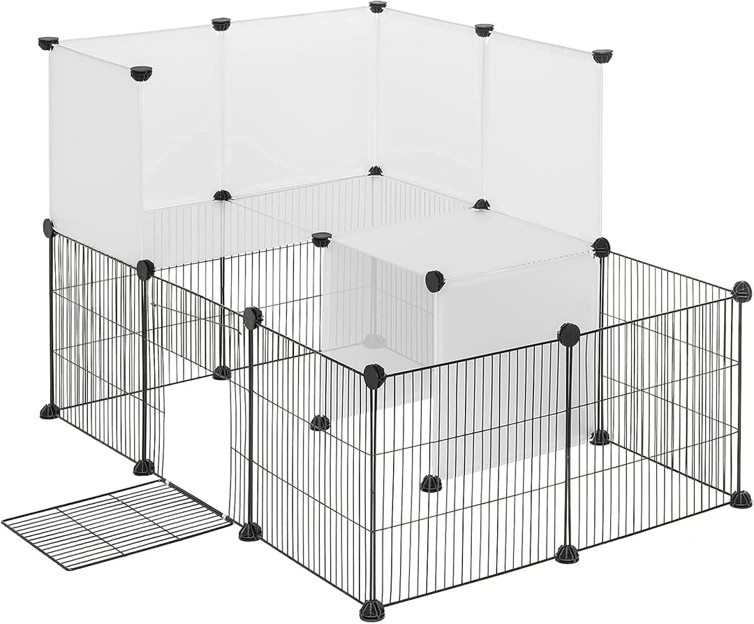 EUGAD Freigehege für Kaninchen, Meerschweinchen Gehege, Welpenauslauf Kleintiergehege inkl. Tür, Fre