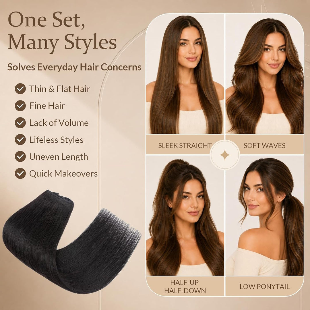 Rich Choices Clip in Extensions Echthaar Extensions Clip in Haarverlängerung Echthaar Remy Human Hai