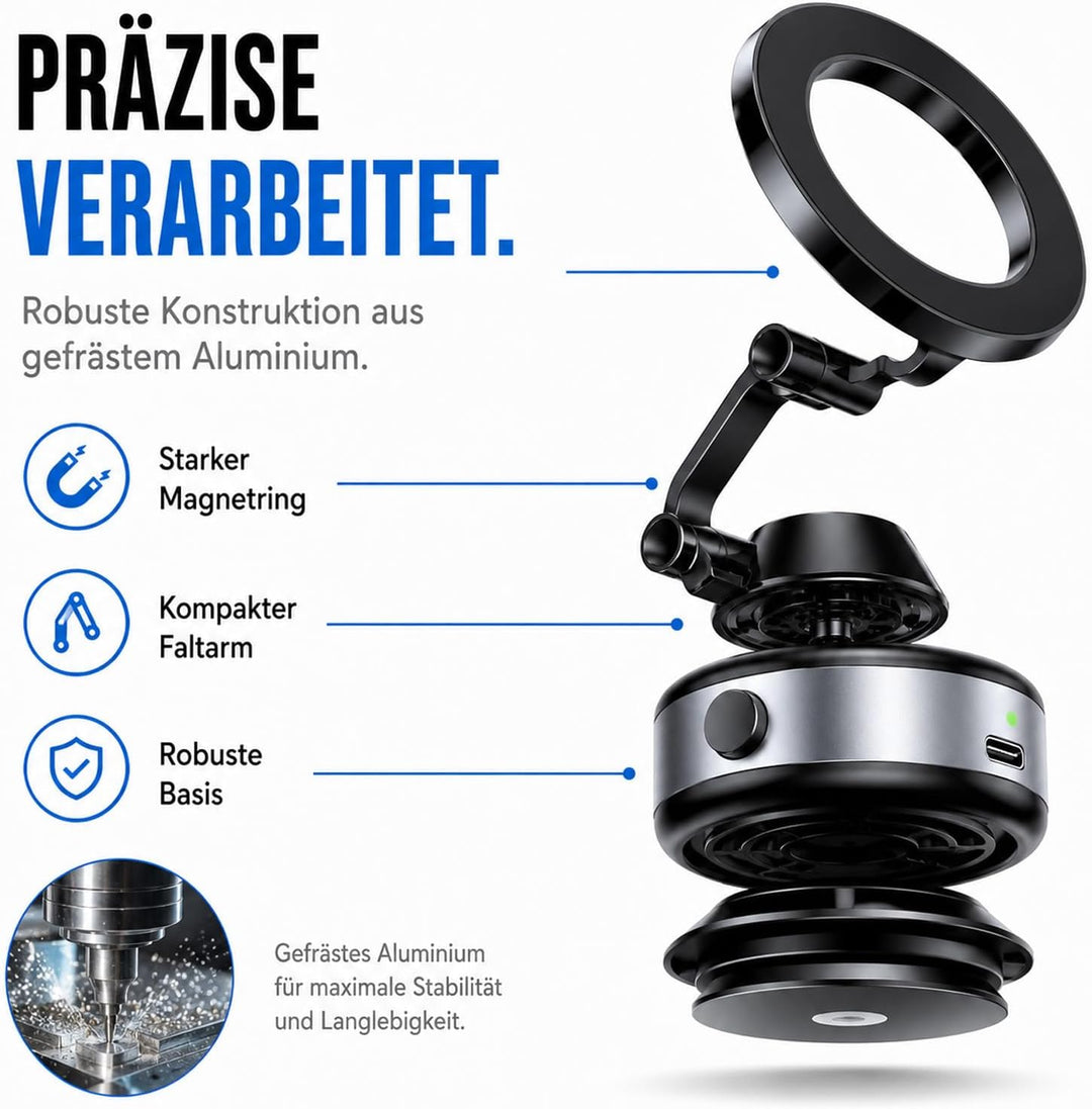 Snapmount Handy Halterung Elektrisch – SNAPMOUNT Original mit VACUUMLOCK-Technologie, Selbstansaugen