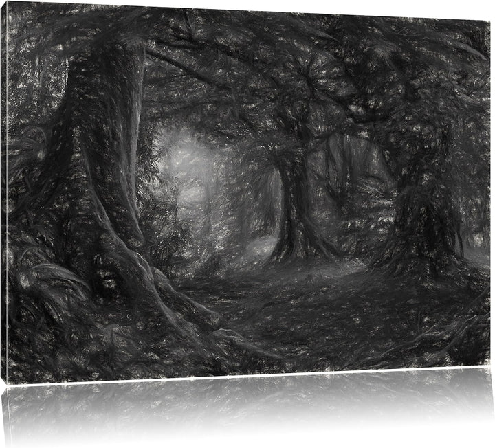 Pixxprint Dschungel im Regenwald / 100x70cm Leinwandbild bespannt auf Holzrahmen/Wandbild Kunstdruck