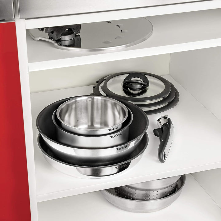 Tefal Ingenio Emotion Induktions-Bratpfannen-Set, antihaftbeschichtet, Edelstahl, 4-teilig, L897S474
