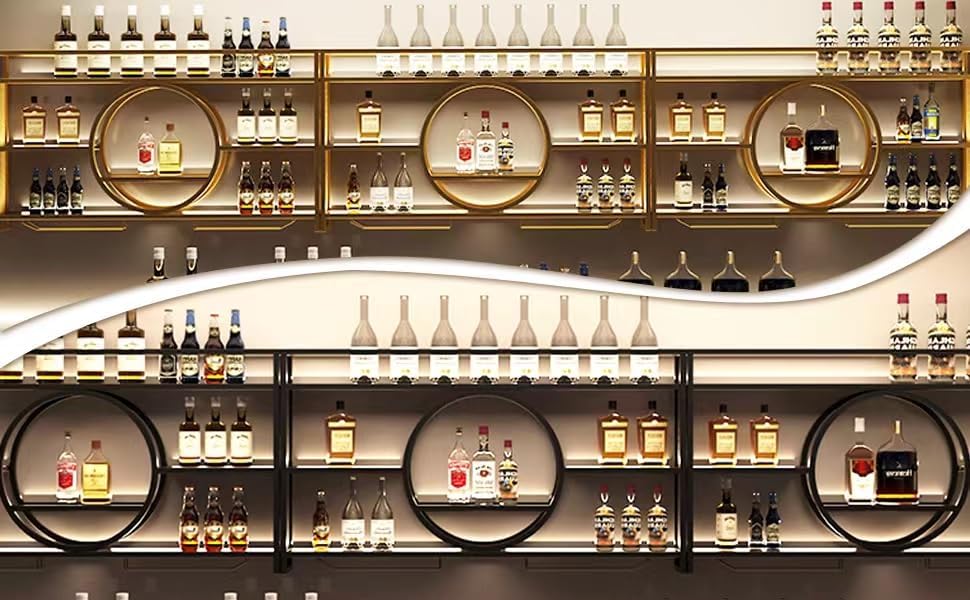 Modernes Weinregal aus Metall, Wandmontage, Bar-Einheit, schwebende Regale, Weinregale, Glasregal, E