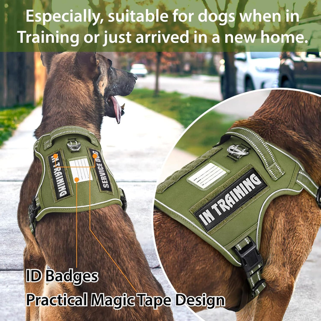 HEELE Hundegeschirr, Metall Taktisches Geschirr, Taktische Hundeweste, Service Hundegeschirr, MOLLE