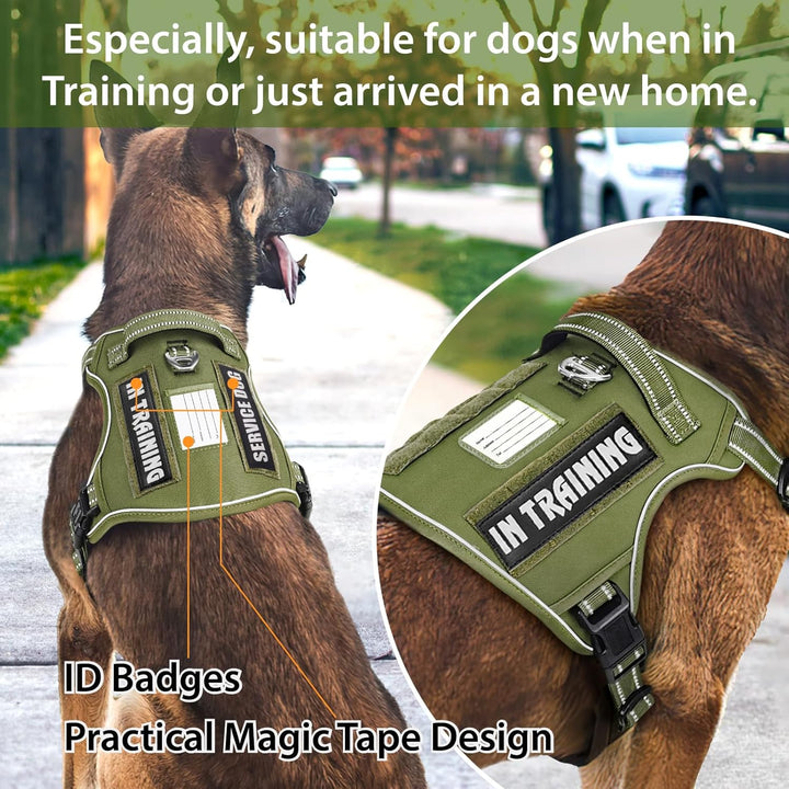 HEELE Hundegeschirr, Metall Taktisches Geschirr, Taktische Hundeweste, Service Hundegeschirr, MOLLE