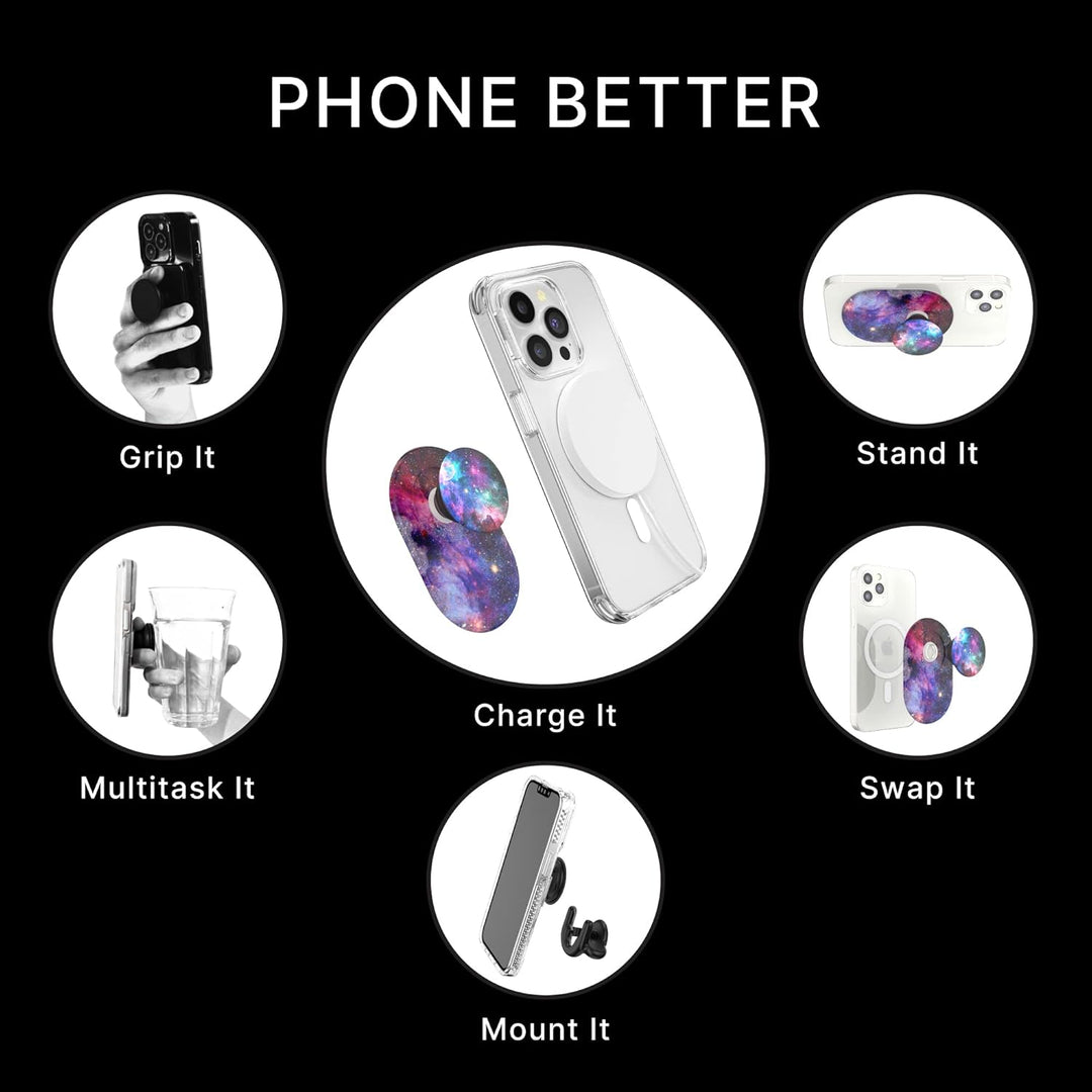 PopSockets: PopGrip für MagSafe - Ausziehbarer Sockel und Griff mit einem Austauschbarem Top für Sma
