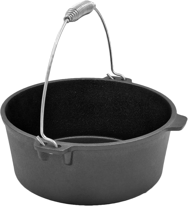 matrasa 2 in1 Dutch Oven - Grilltopf mit Pfanne als Deckel - Feuertopf Camping Topf Gusseisen 3,5 L