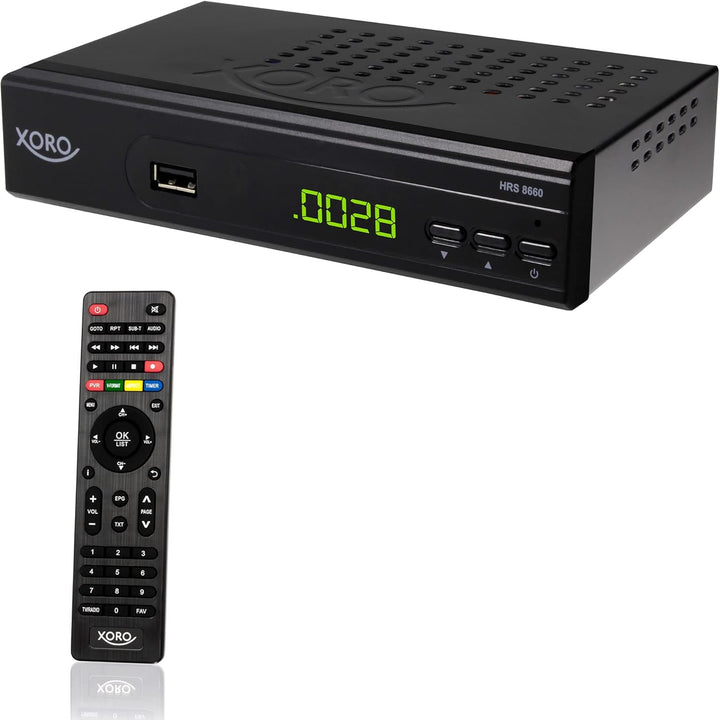 XORO HRS 8659 - Digitaler DVB-S2 HDTV Satelliten-Receiver, HDMI und SCART Anschluss, Unterstützt Uni