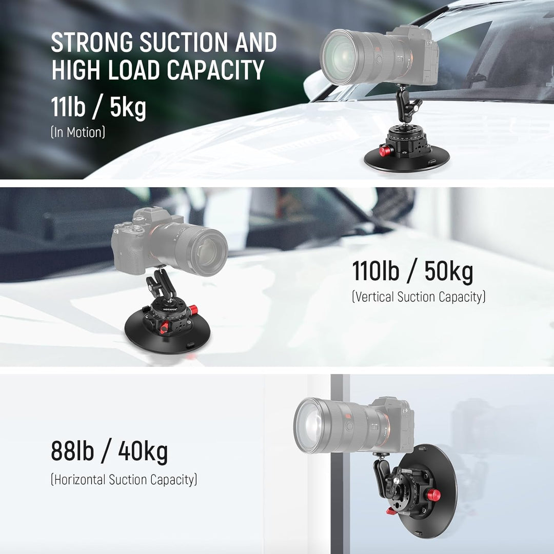 NEEWER 15,2cm Kamera Saugnapfhalterung mit Kugelkopf Magic Arm,Metall Autohalterung für Kamera/Actio