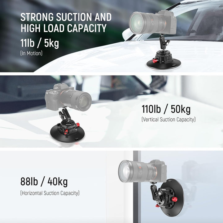 NEEWER 15,2cm Kamera Saugnapfhalterung mit Kugelkopf Magic Arm,Metall Autohalterung für Kamera/Actio
