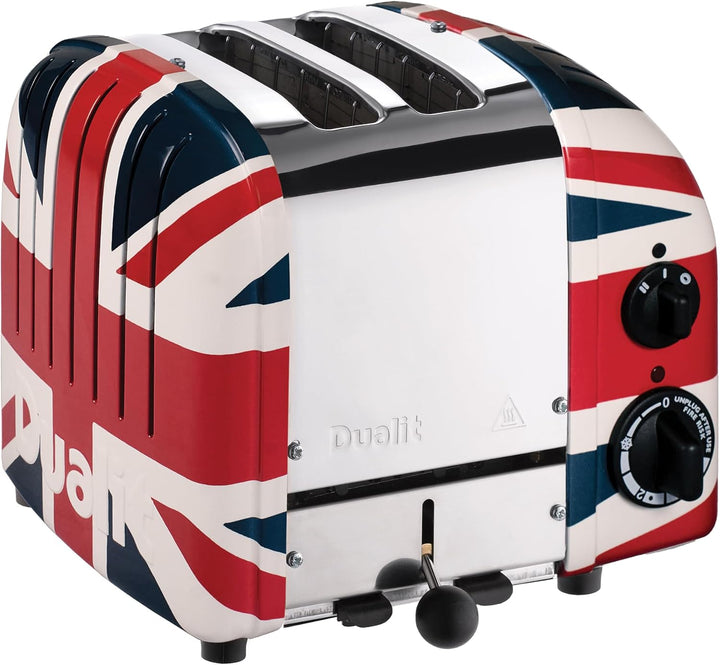 Dualit NEWGEN Premium Toaster 2 Scheiben Union Jack, handgefertigter Toaster Retro, ProHeat®-Heizele