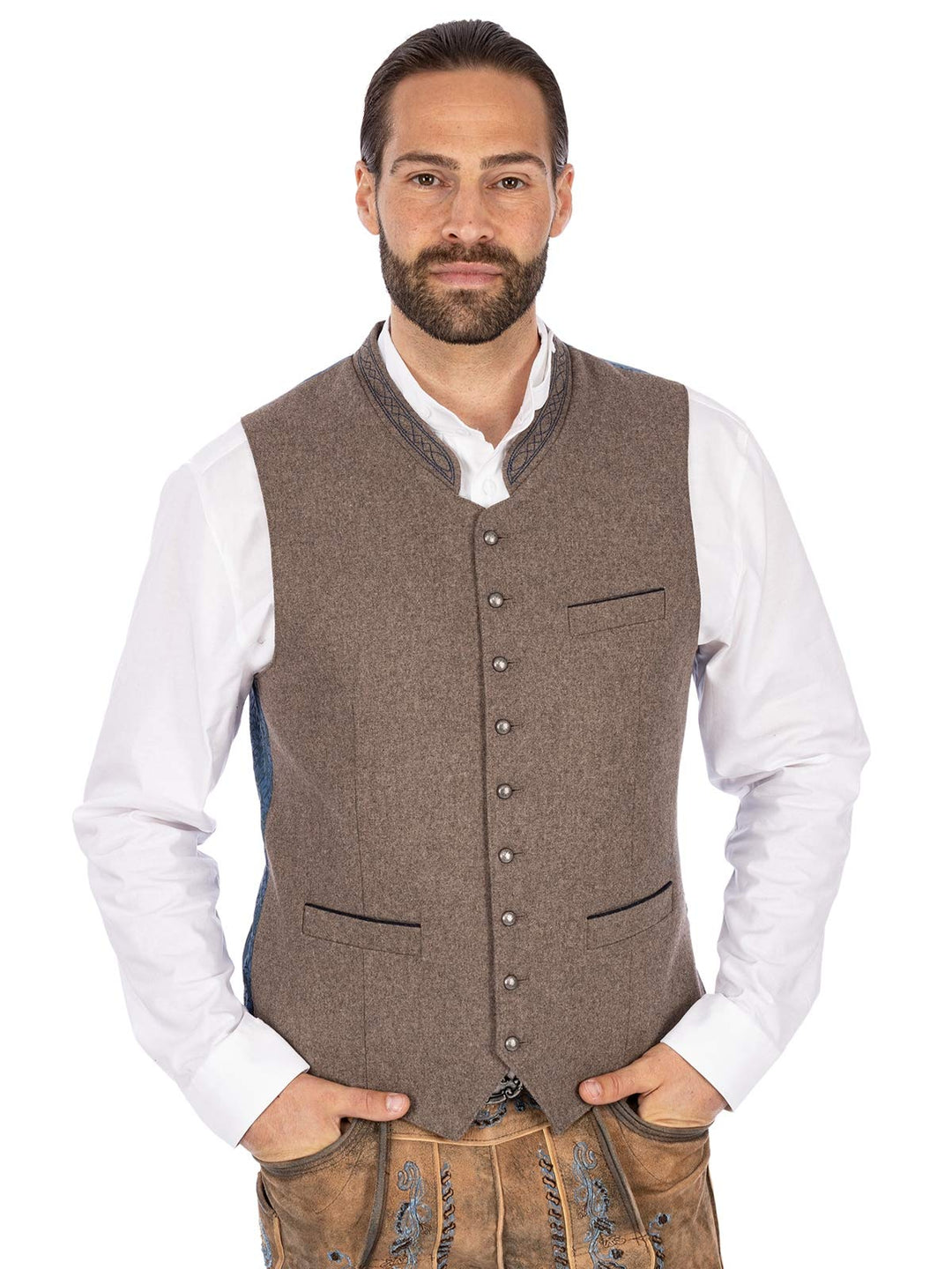 Stockerpoint Herren Lucio Business-Anzug Weste 50 Nuss-blau, 50 Nuss-blau
