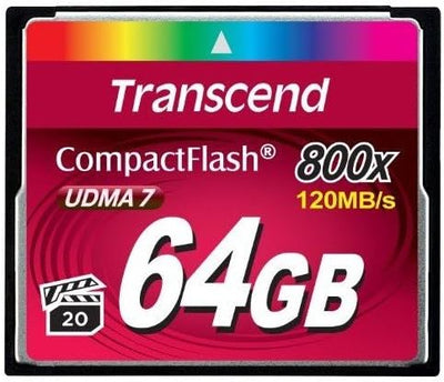 Transcend 64GB CompactFlash 800 Speicherkarte TS64GCF800 64GB CF800x, 64GB CF800x