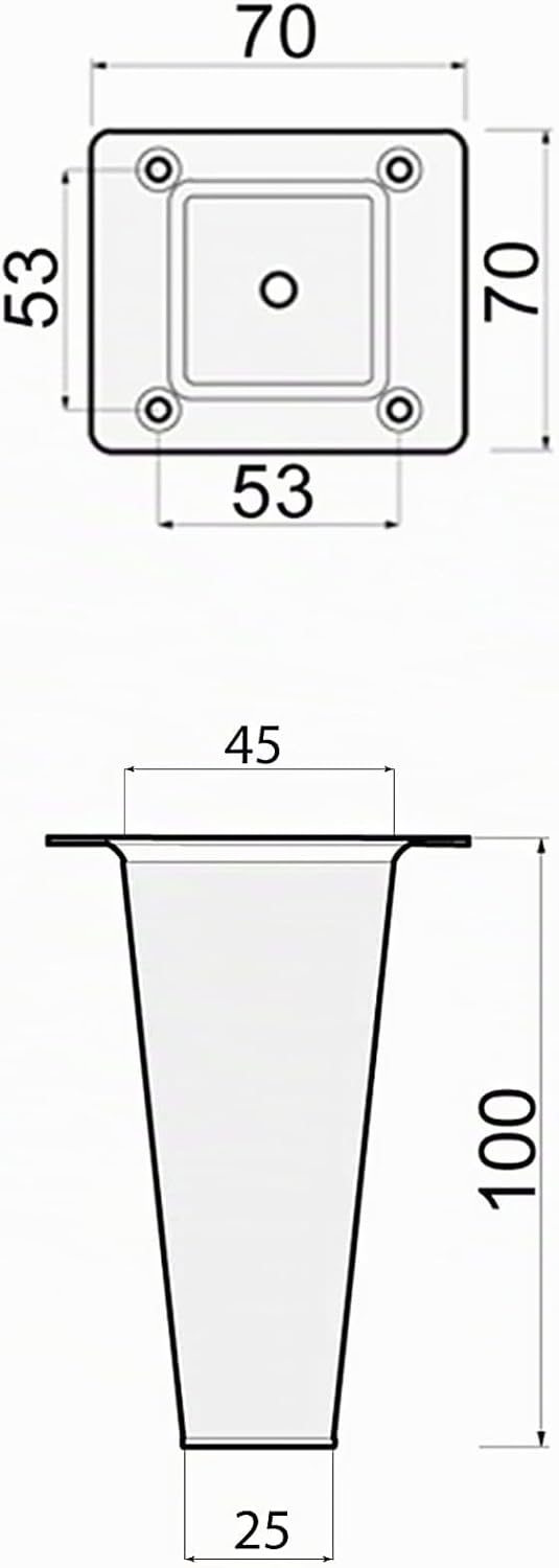 Sossai® Holz-Tischbeine - Clif Square | Öl-Finish | Höhe: 10 cm | HMF3 | eckig, konisch (gerade Ausf