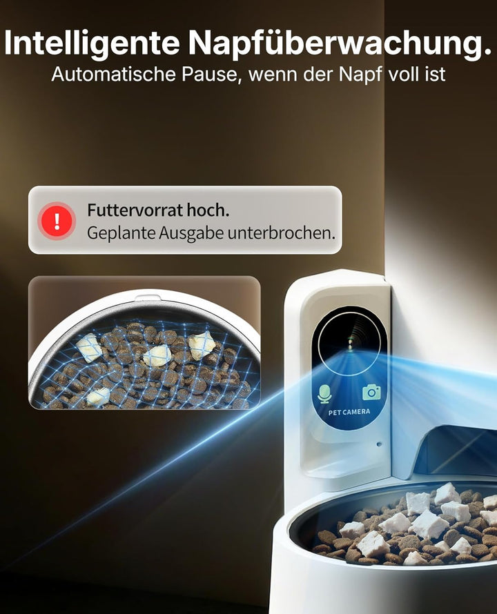 PETKIT YumShare Solo 2 Futterautomat Mit Kamera, Gesichtserkennung für Mehrere Katzen,KI Futterautom