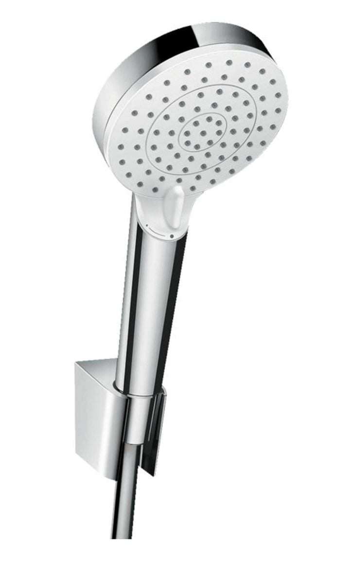 hansgrohe Crometta Duschkopfhalterset, mit Duschschlauch, 1,60 m, 2 Strahlarten, wassersparend, Weis