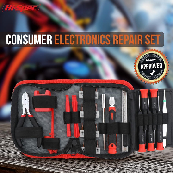 Hi-Spec 38-tlg. Computer- und Elektronik-Reparaturset. Präzisionsbits aus S2-Stahl, Schneidwerkzeuge