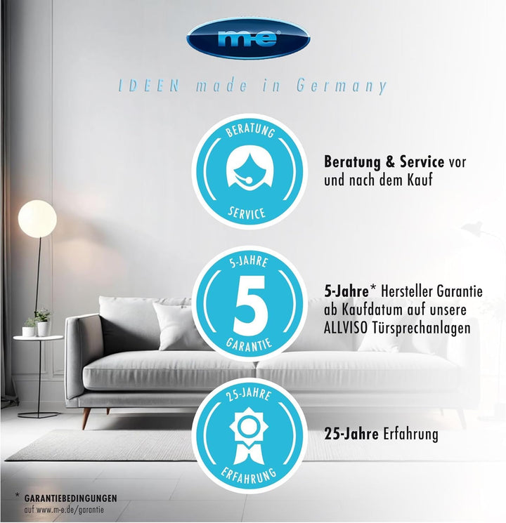 m-e ALLVISO Video Türsprechanlage, 2 Draht IP BUS, Unterputz Gegensprechanlage mit Kamera und Türöff