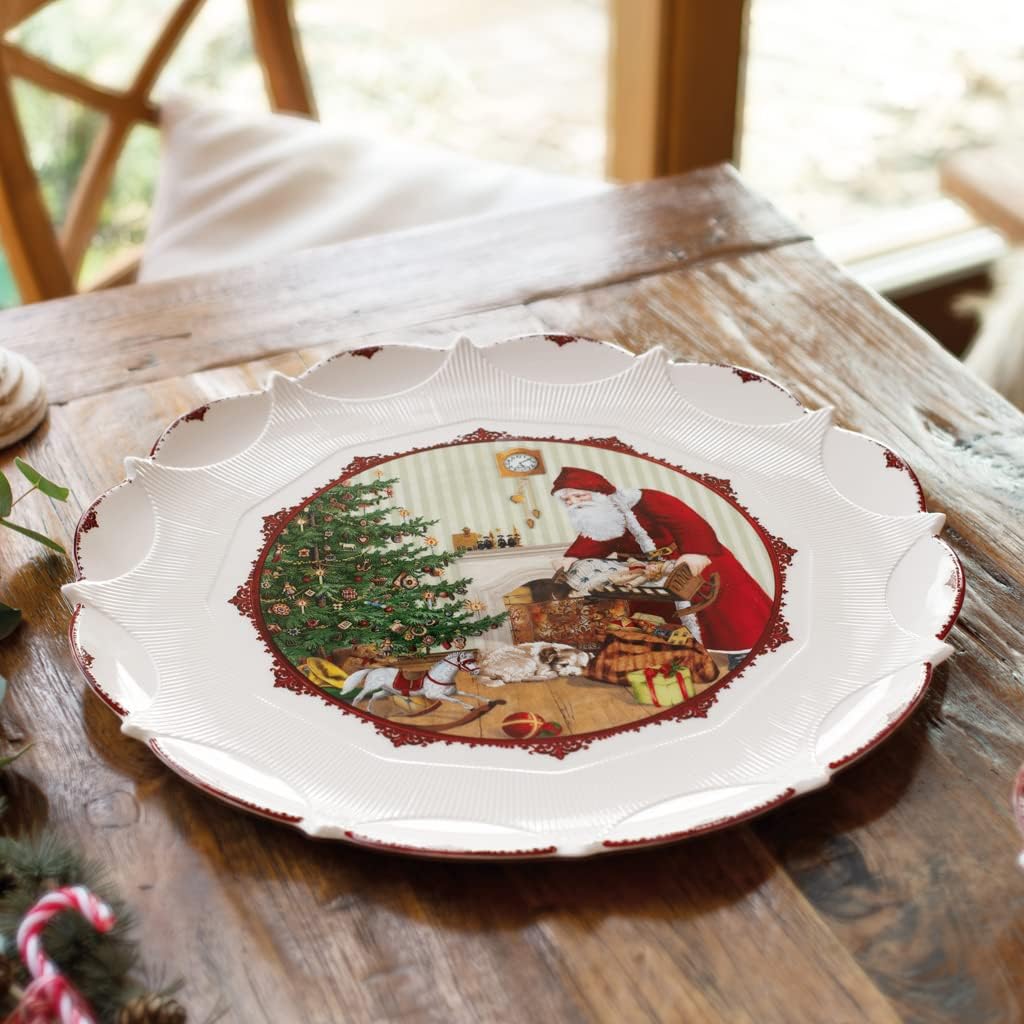 Villeroy & Boch 14-8332-2241 Gebäckteller, Porzellan, Weiss/Bunt Gebäckteller Santa Gross Weiss / Bu