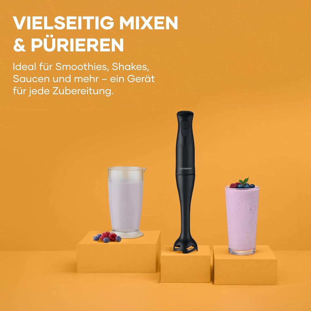 Severin Stabmixer inkl. 700ml Mix- & Messbecher, zum Pürieren und Zerkleinern, Mixstab, abnehmbarer