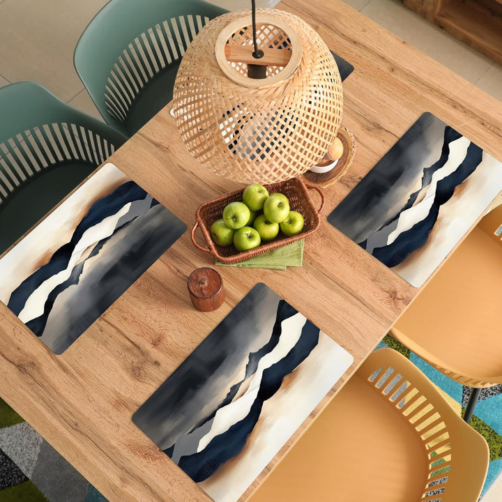 KitchenYeah© Platzsets Abwaschbar 6-Teilig 45x30 cm Tischsets Platzdeckchen rutschfeste Platzset Unt