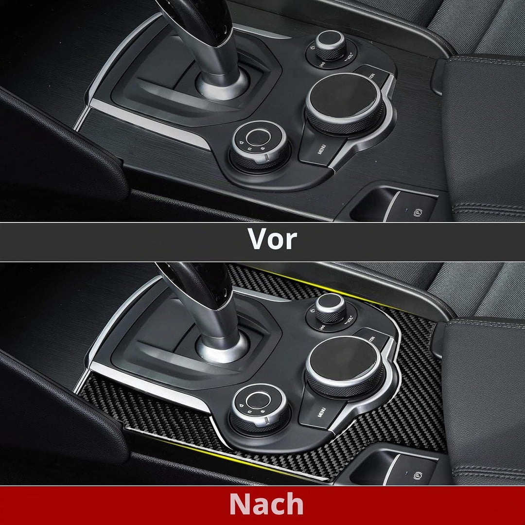 2PCS Schalterhebel Aufkleber Kohlefaser Kompatibel mit Alfa Romeo Giulia 2017 2018 2019 Zubehör - St