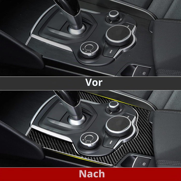 2PCS Schalterhebel Aufkleber Kohlefaser Kompatibel mit Alfa Romeo Giulia 2017 2018 2019 Zubehör - St