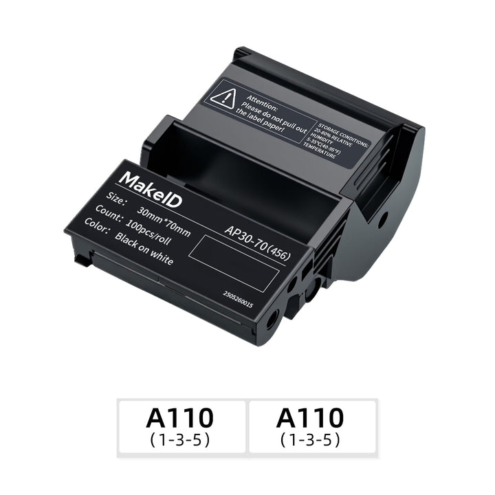MakeID EP53 Etiketten, Allwetter-PET-Etikettenband mit Farbbandkassette für ID- und Gerätekennzeichn