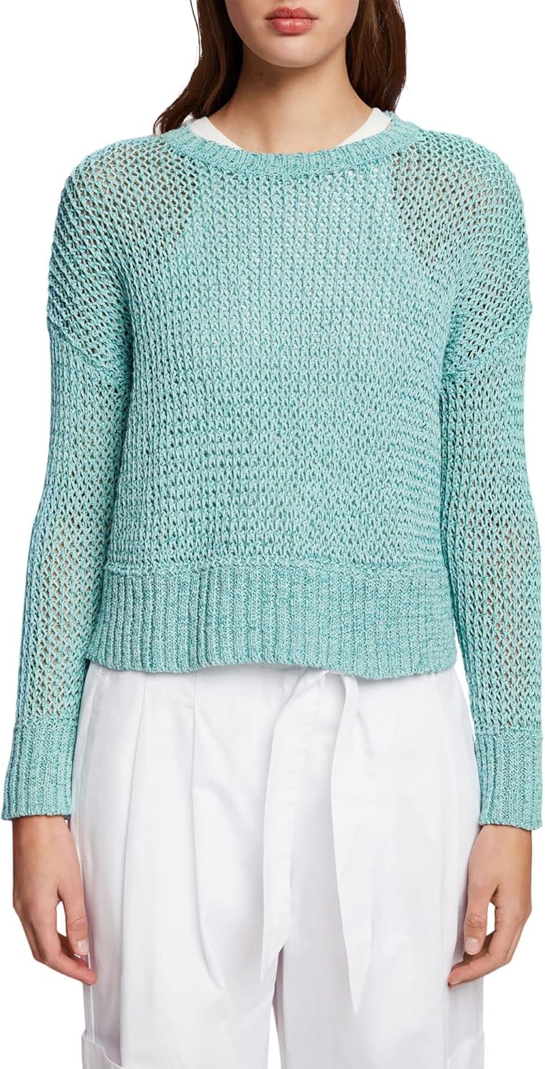ESPRIT Damen 033eo1i308 Pullover L 307/Emerald Green 3, L 307/Emerald Green 3