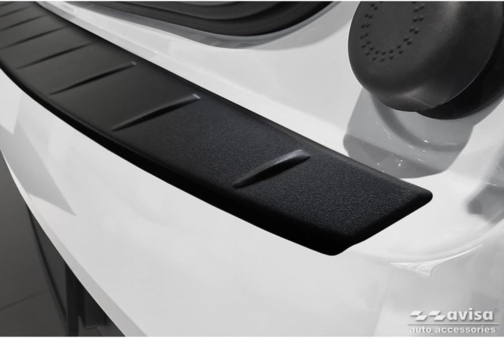 Avisa Matt-Schwarz Edelstahl Heckstossstangenschutz kompatibel mit Volvo EX30 2023- 'Ribs', Mattschw