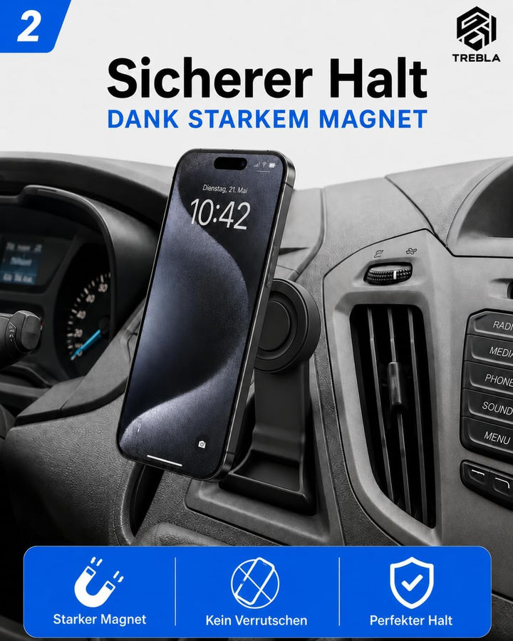 Generisch Handyhalterung kompatibel mit iPhone 15 14 13 12 – für Ford Transit & Transit Custom 2012-