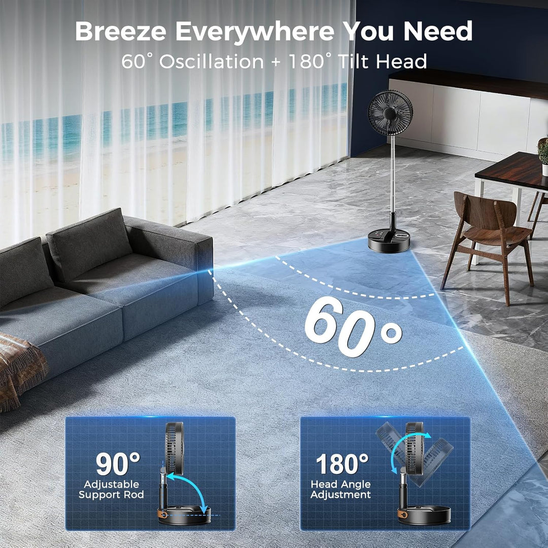 Marchpower Leiser Standventilator mit Fernbedienung Timer & Automatischer Oszillation 4 Geschwindigk