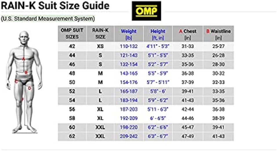 OMP Unisex Race Suit (1 Stück), XL mehrfarbig