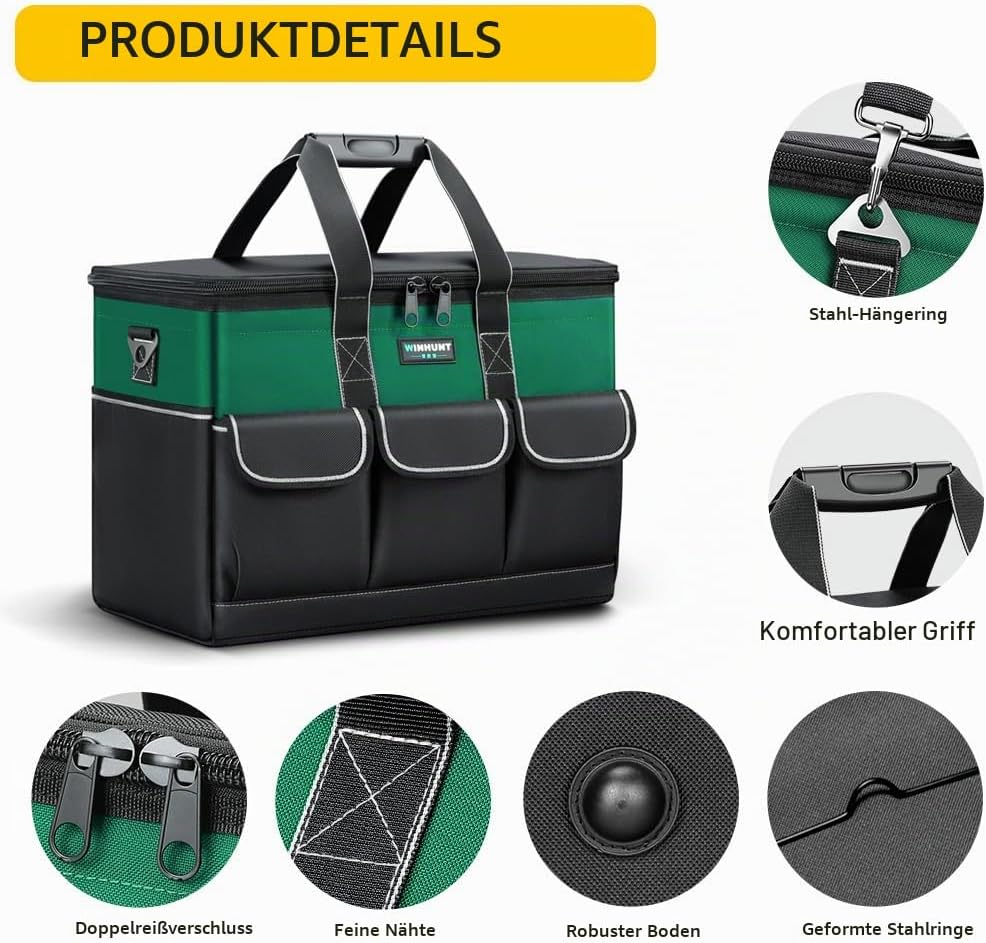 WINHUNT Werkzeugtasche, 14-Zoll Werkzeugtaschen Organizer, Werkzeug Aufbewahrungstasche mit weitem M