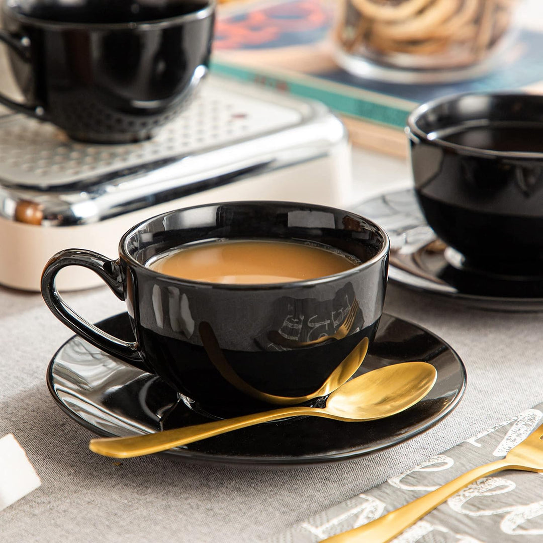 LOVECASA, Serie Sweet, Kaffee-Teeservice aus Porzellan für 6 Personen, Cappuccinotasse 230 ml + Unte