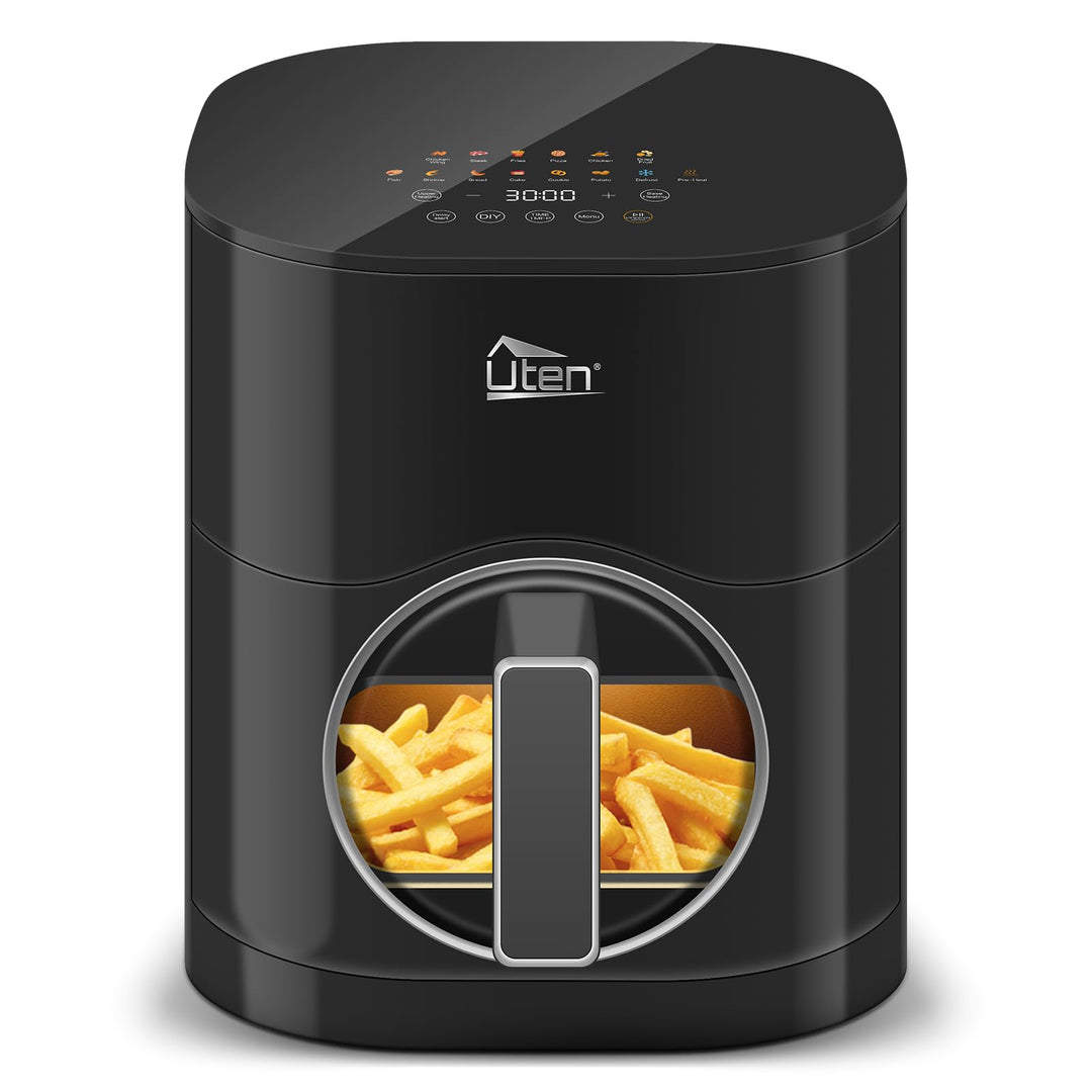 Uten Dual Blaze Heissluftfritteuse 5,5 L mit Sichtfenster, Farbbildschirm, 14 Programme, Verzögerter