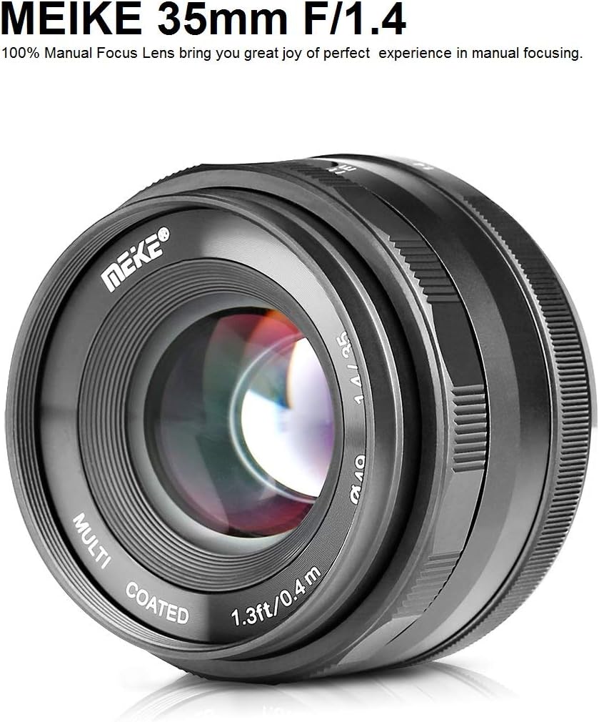 Meike MK-35mm F/1.4 Manual Focus Large Aperture Lens Compatible with Olympus Panasonic Micro Four Th