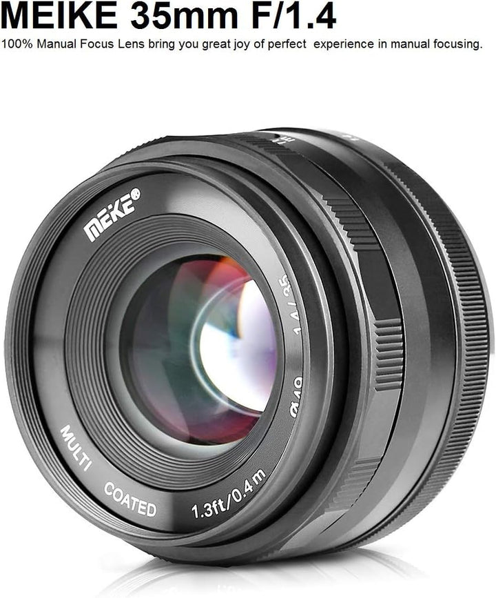 Meike MK-35mm F/1.4 Manual Focus Large Aperture Lens Compatible with Olympus Panasonic Micro Four Th