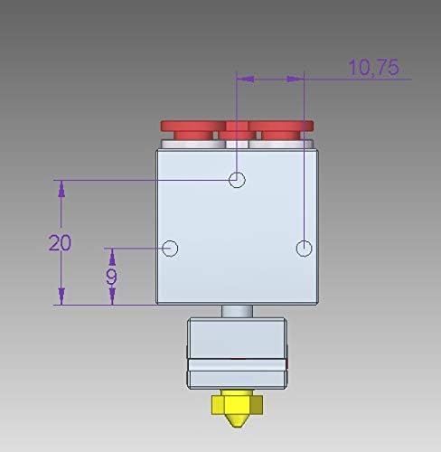 3D-Drucker All Metal Water Cooled Hotend Bowden-Fed Liquid Cooling Hot End, für Titan Aqua Wasserküh